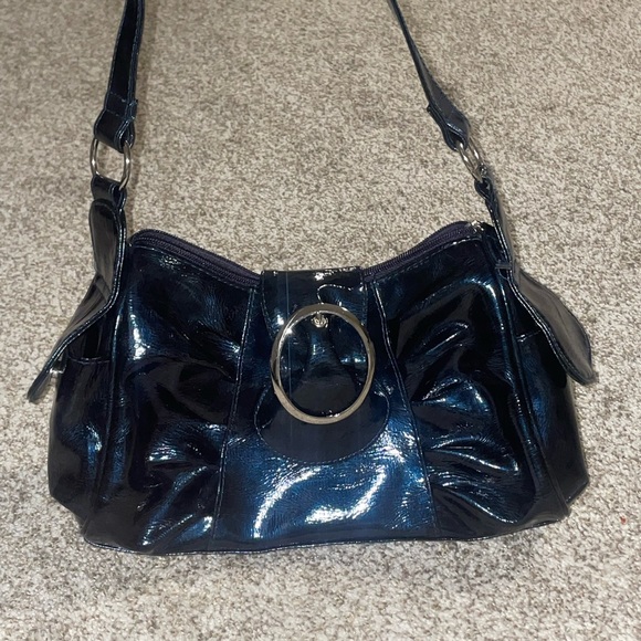 Midnight Blue Patent Leather | Y2K Shoulder Purse - Picture 2 of 13